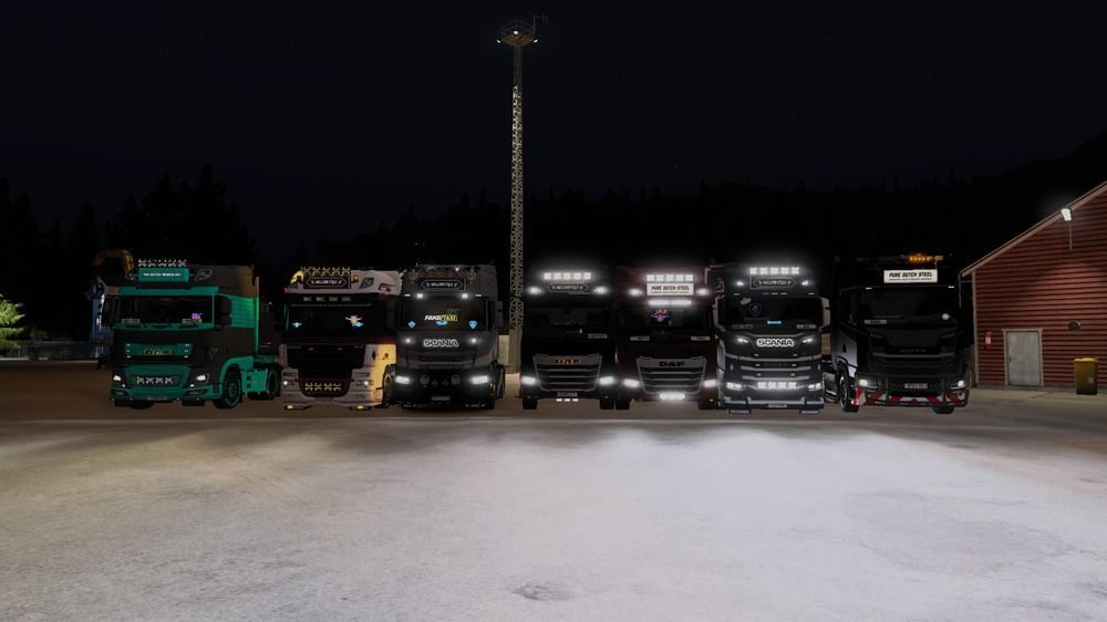 Silverline fleet lineup at night