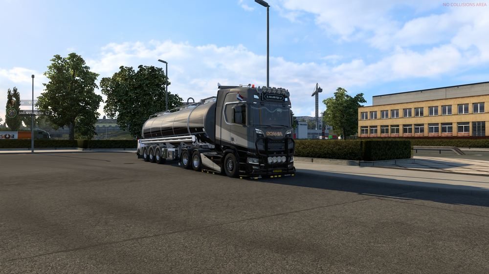 Tanker truck in town